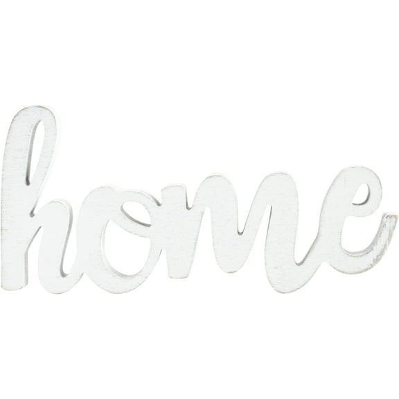 Hampton Art White Mix the Media Wood Script Home, 1 Each Size 8.5" x 4.5"