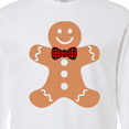 thumbnail image 4 of Inktastic Cute Gingerbread Man with Red Plaid Bowtie Long Sleeve T-Shirt, 4 of 5