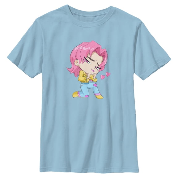 Boys KPop Demon Hunters Chibi Romance Heart T Shirt