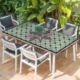 thumbnail image 2 of Farmhouse Flowers Table Cloths for 4 Foot Rectangle Tables, Ethnic Retro Abstract Pattern Lattice Patio Waterproof Elastic Fitted Tablecloths, Washable Rectangular Table Cover for Camping, 2 of 8