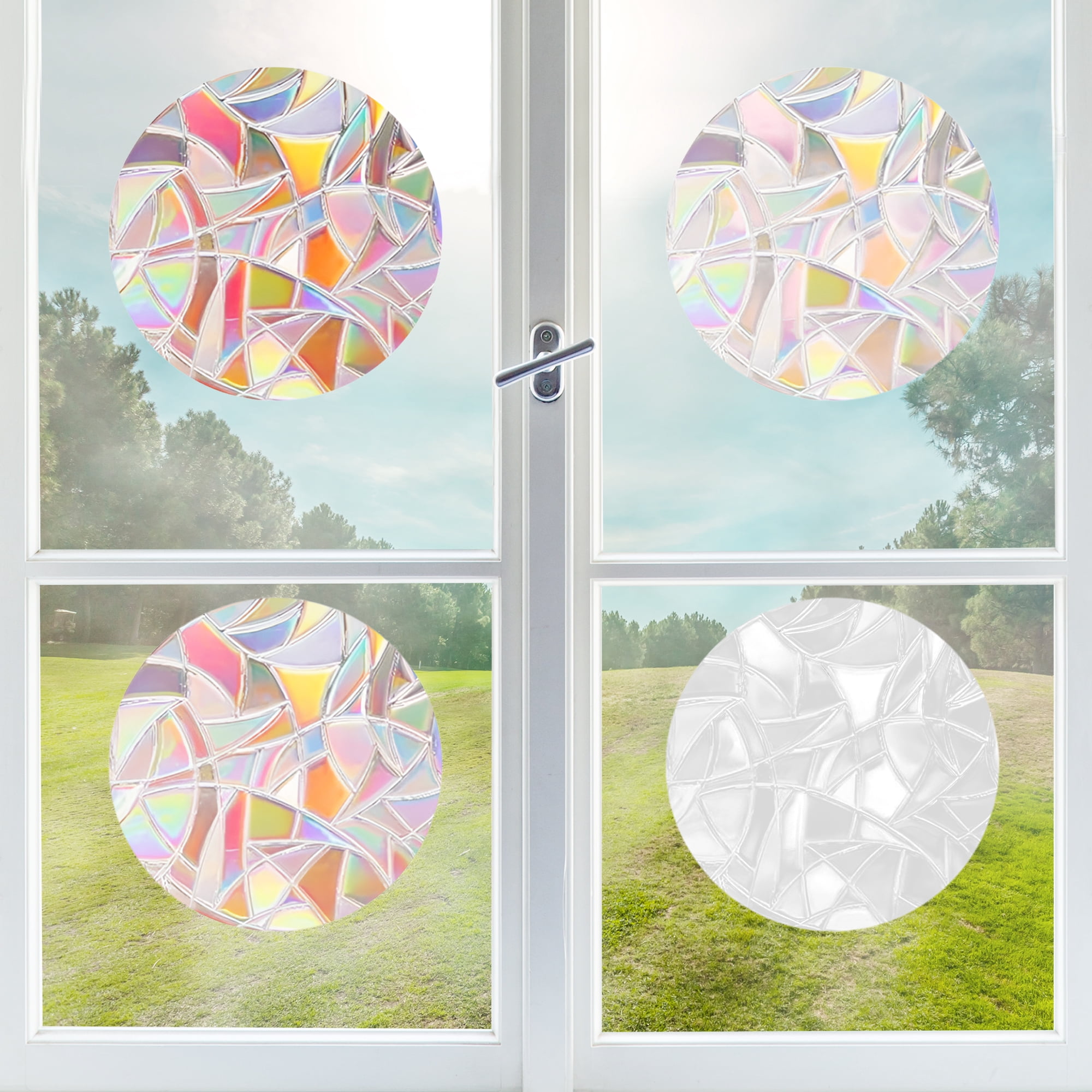 Unique Bargains Non-Adhesive Reusable Rainbow Window Stickers Light Blue Butterfly