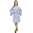 thumbnail image 4 of Bimba Robe de Demoiselle d'Honneur en Coton Popeline Imprimé Feuilles pour Femmes - 18, 4 of 6