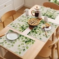 thumbnail image 5 of Vintage Leaf Placemats Set of 2, Watercolor Green Eucalyptus Leaves Linen Texture Non-Slip Place Mats Washable Table Mats for Kitchen Dining Table Decorations Indoor/Outdoor, 5 of 9