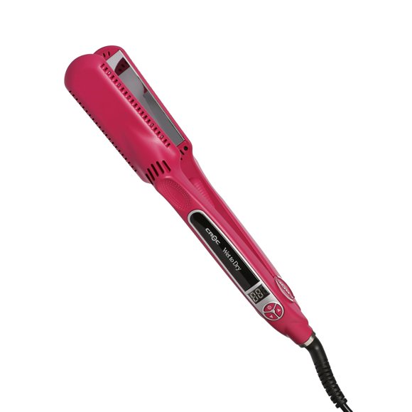 CROC alaciadora Wet to Dry - Plancha para cabello seco y húmedo (Rosa)