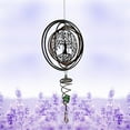 thumbnail image 2 of Molinillo de viento colgante de metal 3D, carillón de viento en espiral, esculturas de viento colgantes con cola en espiral de bola de observación, decoración de acero inoxidable con giro de 360 ​​gr, 2 of 5