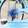 thumbnail image 3 of XYJBHB 26" 7-Speed Women's Cruiser Bike, Adult Beach Bicycle with Comfort Seat, Light Blue City Commuter Bike, 3 of 7