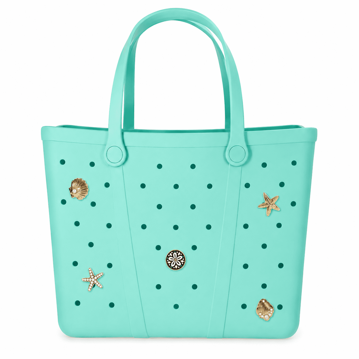Time and Tru Women's Waterproof EVA Beach Tote Bag, Teal