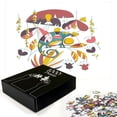 thumbnail image 2 of Ambesonne Tropical Jigsaw Puzzle Durable Cardboard, Cartoonish Chameleon Art, 1000 pcs, Pale Ruby and Earth Yellow, 2 of 5