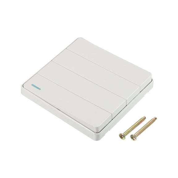 Light Switch Wall Panel Push Button 4 Gang 1 Way White 250V 10A 86mmx86mm