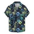 thumbnail image 6 of Kilaqueen Men's Hawaiian Shirt Short Sleeve Button Down Lapel Shirt Tropical Floral Beach Vacation Summer Pullover Party Holiday Shirt, 6 of 6