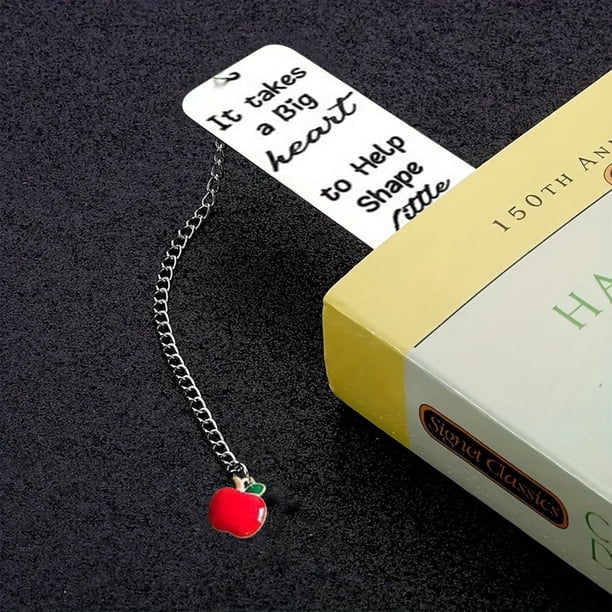 piezas de regla de acero inoxidable, marcapáginas con texto inspirador, papelería de metal