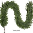thumbnail image 4 of Christmas Norfolk Pine Garlands Realistic Artificial Christmas Greenery Cedar Rattan Real Touch Faux Pine Garland for Christmas Holiday Mantle Fireplace Table Home Decor, 4 of 6
