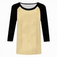 thumbnail image 4 of Towmus Womens Plus Size Tops 3/4 Sleeve Crew Neck Casual Tunic Tops Patch Color Dressy Blouses Summer Shirts, 4 of 6