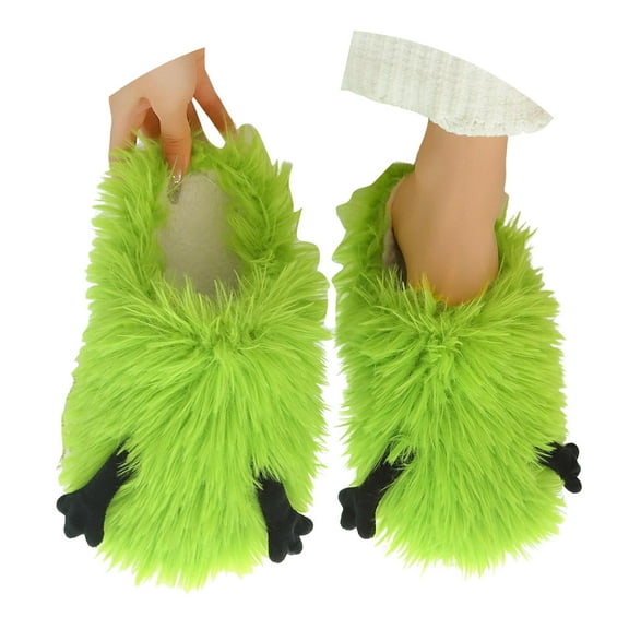 Cute Fuzzy Slippers for Women Indoor Outdoor Memory Foam House Shoes Furry Soft Warm Cozy Bedroom Foot Slip on