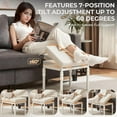 thumbnail image 4 of Adjustable Ottoman Pouf, 4 Height Position & 60 Degree Tilt Angle Adjustment Footrest Ottomans Footrest Foot Stools Pouffe Footstool for Under Desk for Living Room Home(Beige), 4 of 6