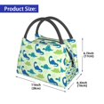 thumbnail image 2 of Yiaed Cute Dinosaur Blue Green Print Lunch box lunch bag Portable Insulated Lunch Box for Women Men Cooler Tote Bag with Front Pocket for Work Picnic Travel, 2 of 6