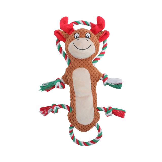 Methold de perro, juguete de peluche limpio y saludable con cuerda y papel arrugado, juguetes interactivos para perros, alce de color café Type3 NO3