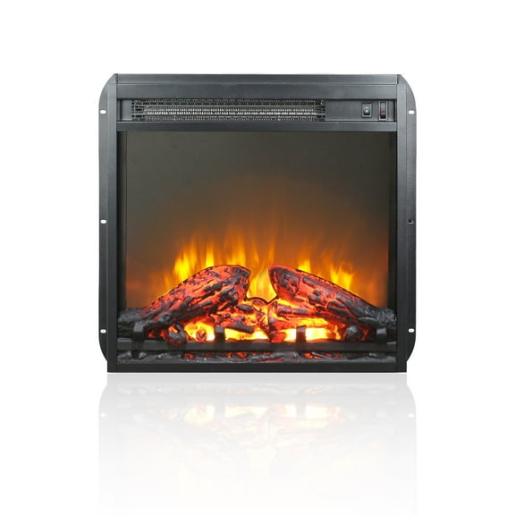 18'' Fireplace Insert Electric Heater, Legahome Recessed Electric Fireplace Heater with Log Set Realistic Flame, Fake Fireplace with Overheat Protection, Low Noise, CSA Certified, 1400W