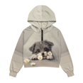 thumbnail image 5 of Xixirimido Beige Schnauzer Dog Daisy Pattern Kids Hoodies for Girls Half Zip Hoodie Sweatshirt 3D Graphic Long Sleeve Pullover Crop Tops with Pocket for Fall Winter Size 5-6 Years, 5 of 7