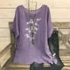 thumbnail image 2 of Vestidos Casuales Para Mujer, Blusas De Mujer De Moda Camisetas estampadas de moda para mujer, blusas casuales de lino holgadas de manga corta con cuello redondo y raglán, 2 of 7