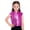 Hot Pink, variant on Girls Boys Shiny Zip Up Cropped Vest Disco Shirt Rave Party Coat Metallic Waistcoat for Performance Blue 12