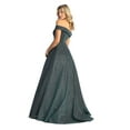 thumbnail image 2 of Womens Hunter Green Prom Evening Pageant Long Off The Shoulder Sleeveless A-Line Plus Size Dress, 2 of 5