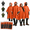 Orange, variant on Orange Mylar Rain Poncho with Hood for Outdoor Emergency Use
