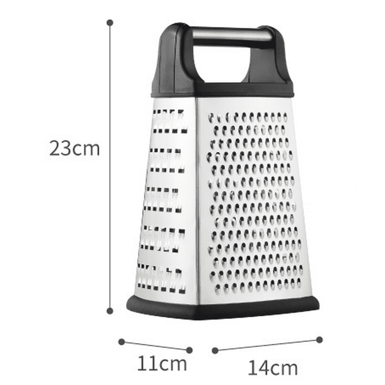 Spring Chef Professional 4 Sided Cheese Grater, Stainless Steel with Soft  Grip Handle, Handheld Kitchen Food Shredder Best Box Grater for Parmesan