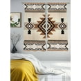 thumbnail image 3 of Sheer Curtains 63 Inches Long, Brown Bohemian Abstract American Aztec Light Filtering Window Curtains for Living Room/Bedroom, Southwest Rod Pocket Voile Sheer Curtain Drapes, 52"W x 63"L, 2 Panels, 3 of 9