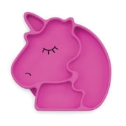 Bumkins Baby and Toddler Silicone Grip Dish, Kids Plate for Ages 6 Mos+ in Unicorn