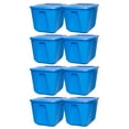 thumbnail image 1 of Homz 18 Gal Standard Plastic Storage Container w/ Secure Lid, Blue, 8 Pack, 1 of 10