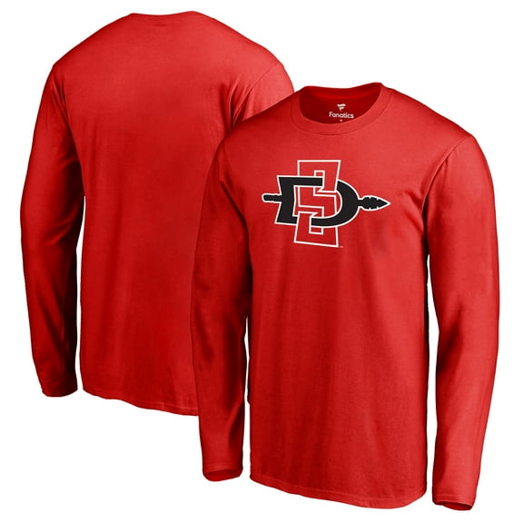 Men's Red San Diego State Aztecs Primary Logo Long Sleeve T-Shirt
