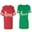 Men Red / Women Green, variant on King & Queen Color Matching Couple Cotton Jerseys (Men Red / Women Black) (Men S / Women L)