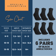 thumbnail image 5 of Special Essentials 6 Pairs Men's Cotton Diabetic Ankle Socks Black 10-13, 5 of 8