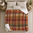 thumbnail image 5 of Autumn Tartan Plaid Living Room, Festive autumn celebration Scene, Warm Flannel Blanket for Living Room and Family Room with Detailed Artwork, Art Lovers autumn celebration Gift, Festive Home Decor, 5 of 9