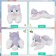 thumbnail image 4 of Gray Plush Cat Stuffed Animal Cat Realistic Toy Super Soft Kitten Cuddly Kitten Pet Kitty Fluffy Cat Soothing Hugging Sleeping Birthday Christmas, 4 of 5