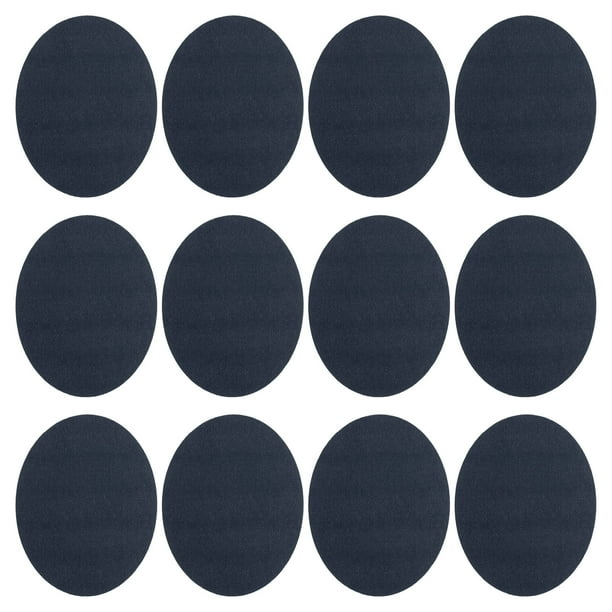 Kit de parches de terciopelo ovalados planchables Uxcell para reparar pantalones, camisas, chaquetas, azul oscuro, paquete de 12