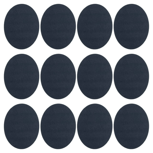 Kit de parches de terciopelo ovalados planchables Uxcell para reparar pantalones, camisas, chaquetas, azul oscuro, paquete de 12