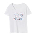 thumbnail image 4 of Camiseta para mujer, disfraz de recuerdo de verano, ropa deportiva, cuello redondo, camiseta para viaje M, 4 of 7