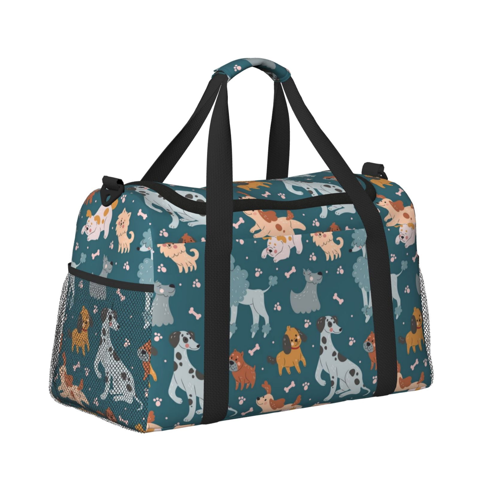Fuzoiu Dogs Print Travel Duffle Bag,Carry On Tote Bags,Duffel Bag,Sport Gym Bag, Hospital Bag for Labor and Delivery, Overnight Bag,Luggage Bag