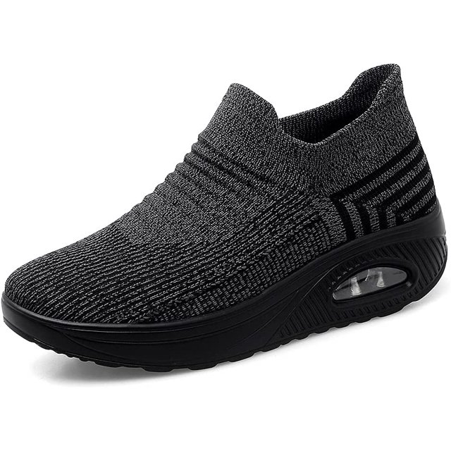 HAOSHIDUO Zapatillas de Tenis para Mujer Ligeras cómodas de Malla Calzado de Caminata para Mujer sin Cordones Gris-9 23.0 cm Gris-9 23.0 cm Xishao ropa