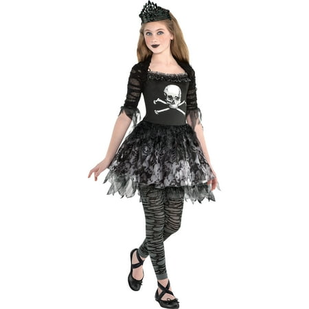 Zombie Ballerina Dress Halloween Costume for Girls, Medium, with Accessories