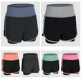 thumbnail image 4 of Women Running Shorts 2-in-1 Wide Waistband Coverage Layer Compression Liner, 4 of 8