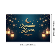 thumbnail image 1 of Ramadan Kareem Backdrop Banner Decorative Lanterns Mosque Design for Eid Mubarak Party Islamic Celebration Photography Props Home Decor Background, 1 of 4