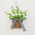 thumbnail image 1 of Corona de flores de peonía artificial | Cesta colgante de puerta floral de primavera | Decoración de anillo de vid falsa | Vegetación de plástico | Interior, Exterior | Acento en la pared de la boda, 1 of 7