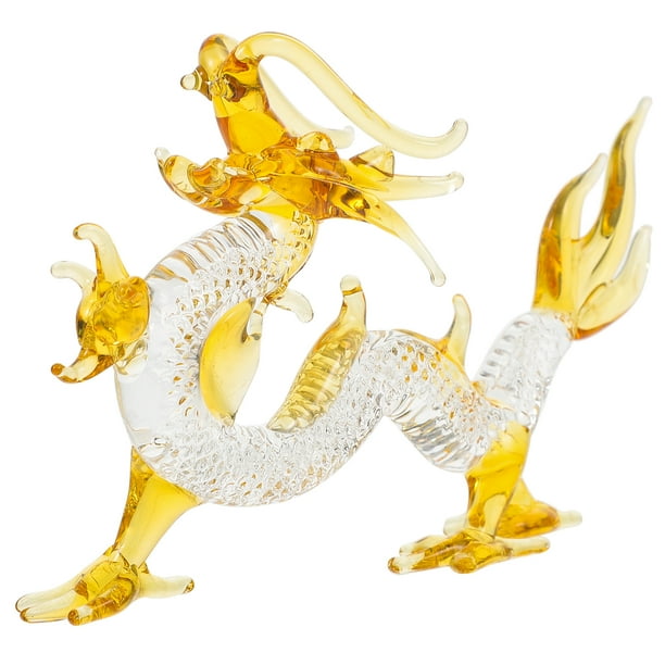 Estatua de dragón de cristal, figura de dragón de escritorio, decoración de dragón de Año Nuevo chino