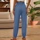 thumbnail image 2 of TaTaai Women's High Waist Linen Tapered Pants Loose Fit Full Length Casual Trousers with Elastic Drawstring Waistband Side Pockets and Cuffed Ankle Solid Color Gift, 2 of 6