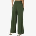 thumbnail image 2 of CHWGFWL Womens Summer Pants Ladies Cotton Linen Solid Color High Waist Gathered Elastic Waist Pull On Wide Leg Sports Pants Casual Pants Trousers Summer Pants for Women Women's Pants(Green,L), 2 of 6
