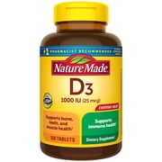 Nature Made Vitamin D3 1000 IU (25 mcg) Tablets, Dietary Supplement for Bone and Immune Health Support, 350 Count