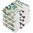 thumbnail image 4 of SKYSONIC Herb Wildflower Washcloths Set of 4, Highly Absorbent Soft Cotton Fingertip Towels for Bathroom, Kitchen, Gym, Spa, Home Decor 12 x 12 Inch, 4 of 7